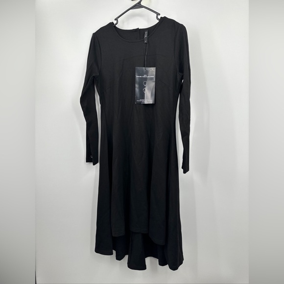 FOIL New Zealand “Spin Me A Yarn” Flare Dress Sz 10 Black Viscose Stretch - Picture 1 of 7